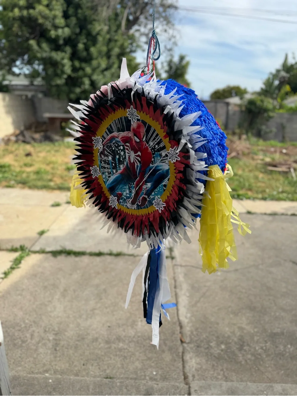 Spiderman Party Pinata - Red, Blue & Yellow